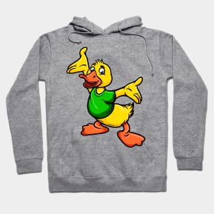 Cute Anthropomorphic Human-like Cartoon Character Duck in Clothes Hoodie